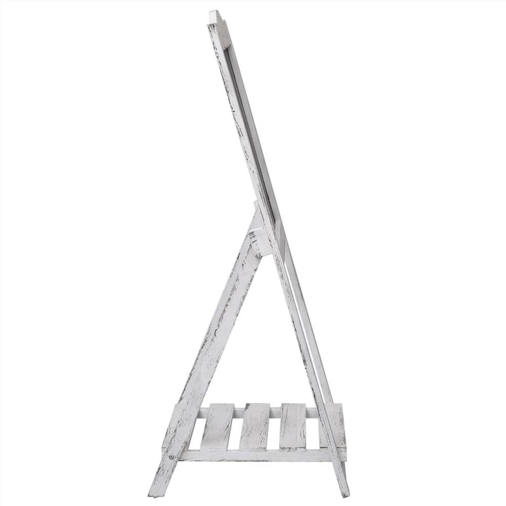 Chalkboard Display Stand White 42x44x112 cm Wood