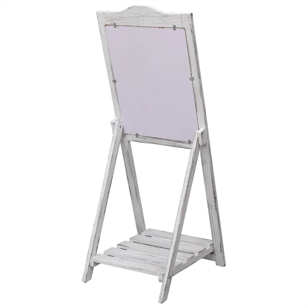 Chalkboard Display Stand White 42x44x112 cm Wood