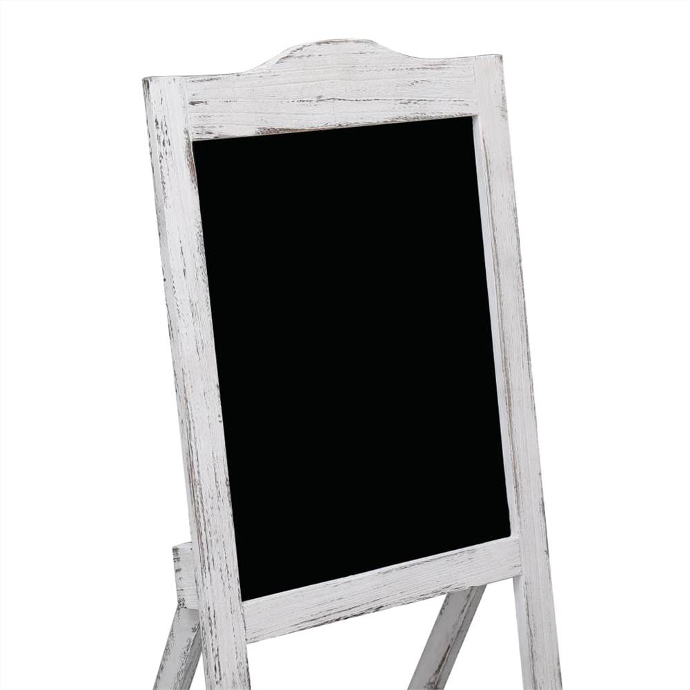 Chalkboard Display Stand White 42x44x112 cm Wood