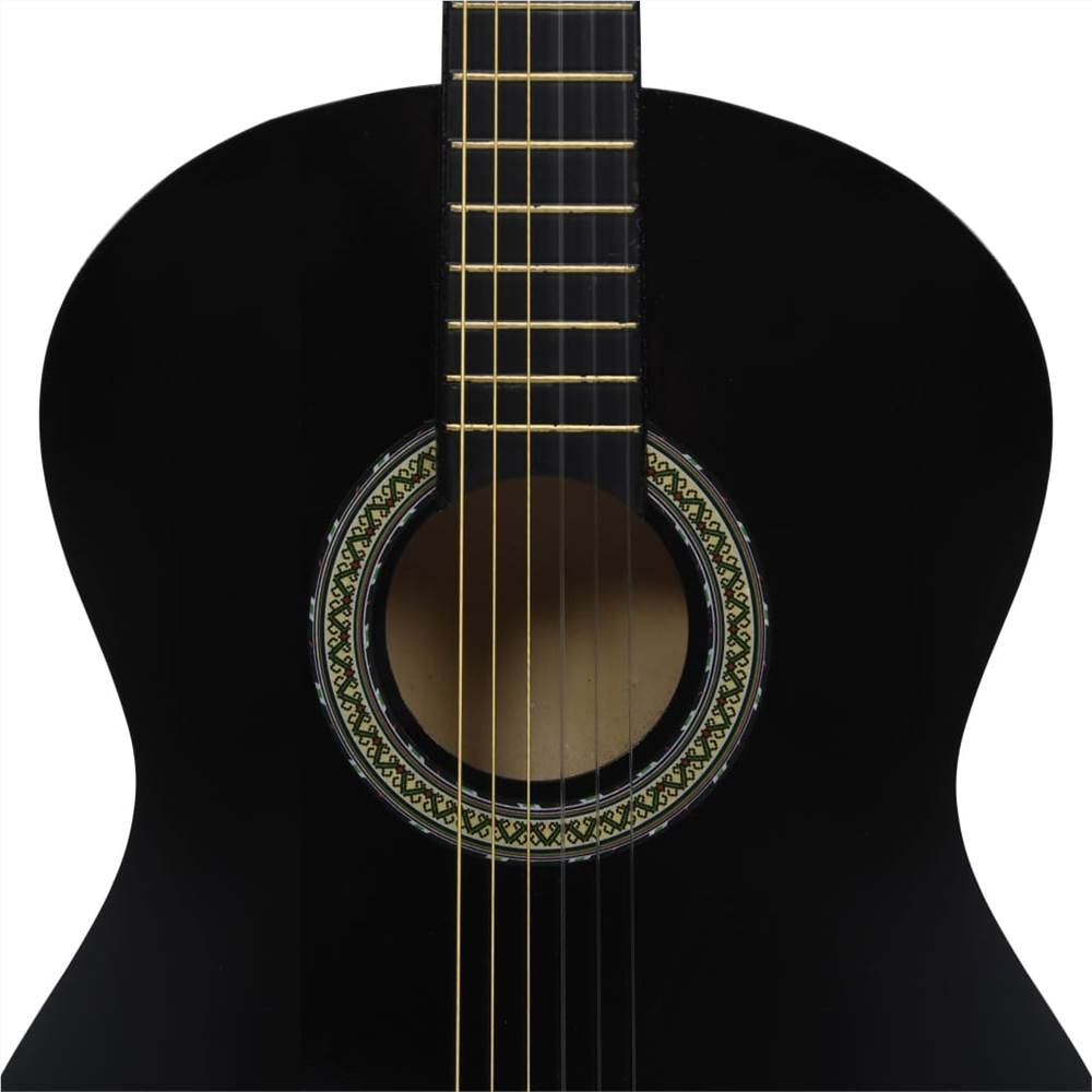 Classical Guitar for Beginner Black 4/4 39" Basswood