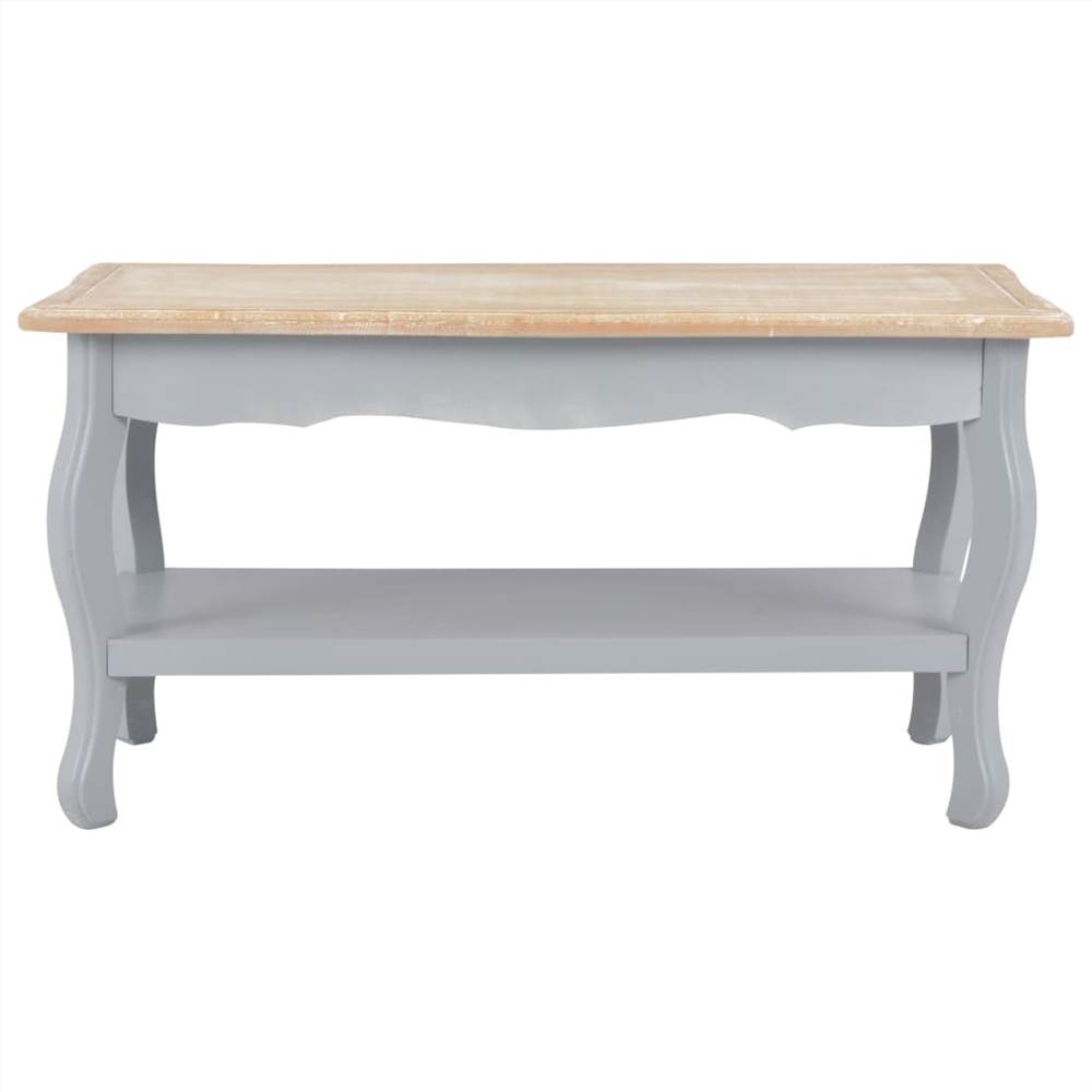 Coffee Table Grey and Brown 87.5x42x44 cm Solid Pine Wood