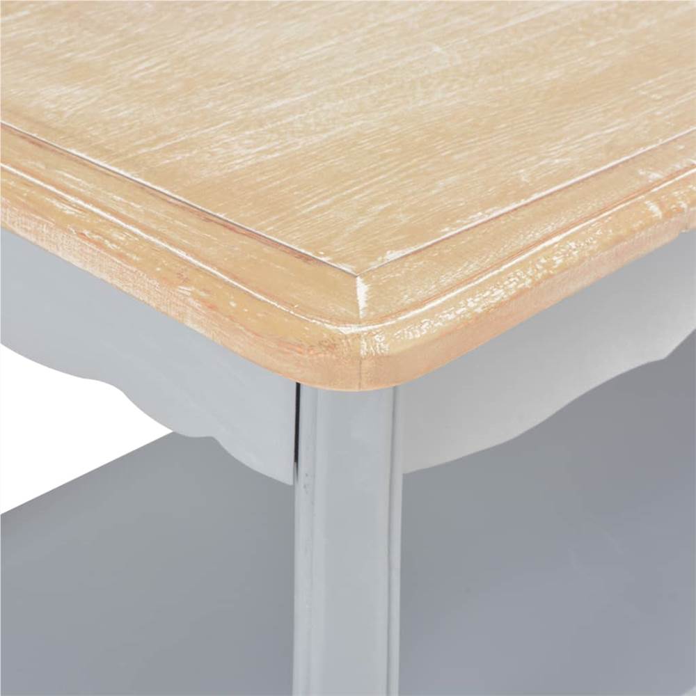 Coffee Table Grey and Brown 87.5x42x44 cm Solid Pine Wood