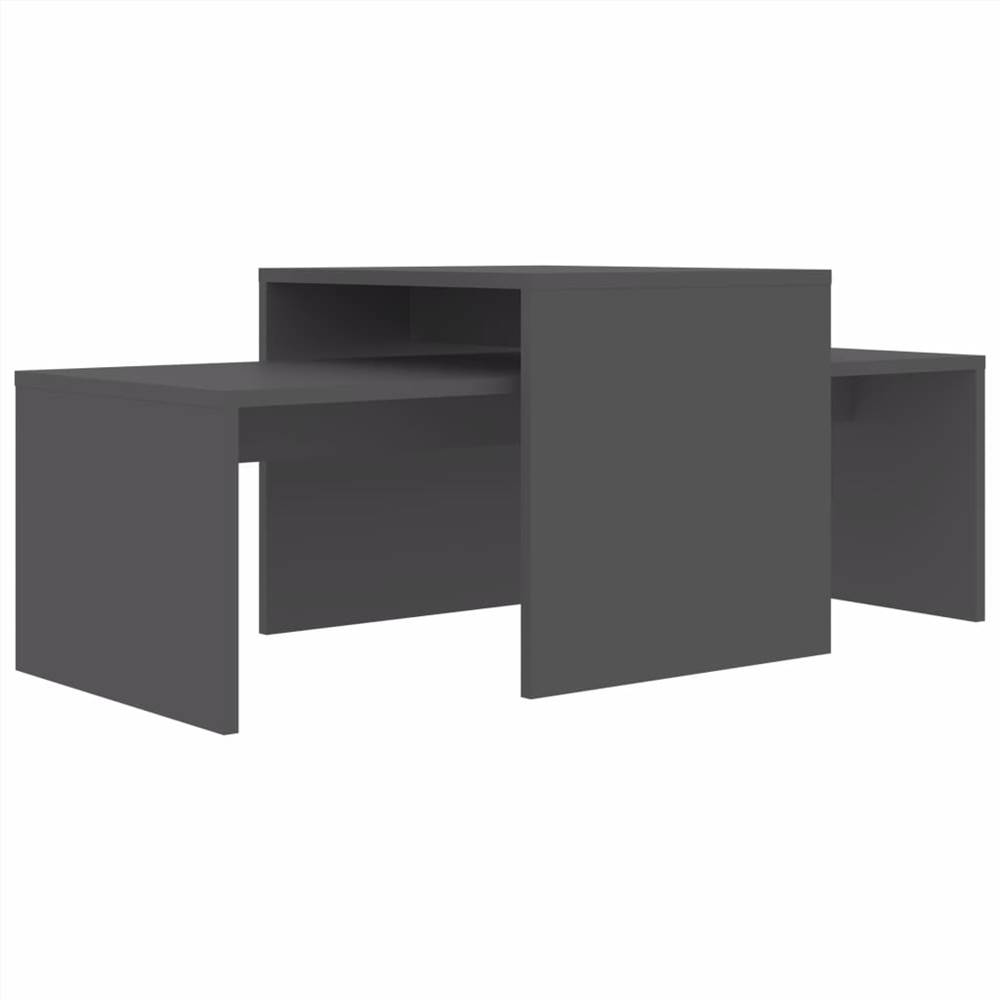 Coffee Table Set Grey 100x48x40 cm Chipboard