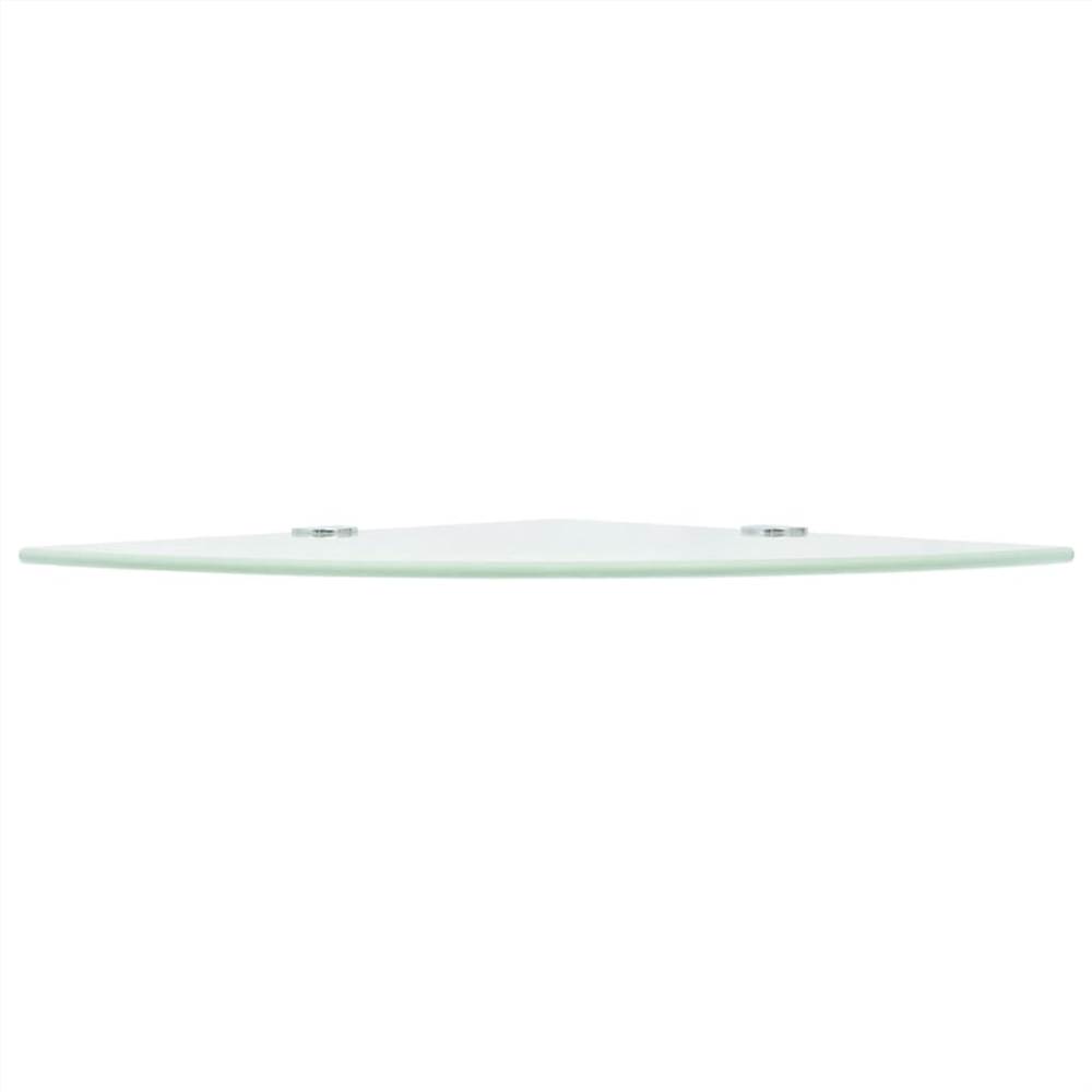 Corner Shelf with Chrome Supports Glass White 25x25 cm