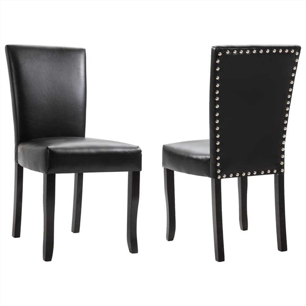 Dining Chairs 2 pcs Black Faux Leather