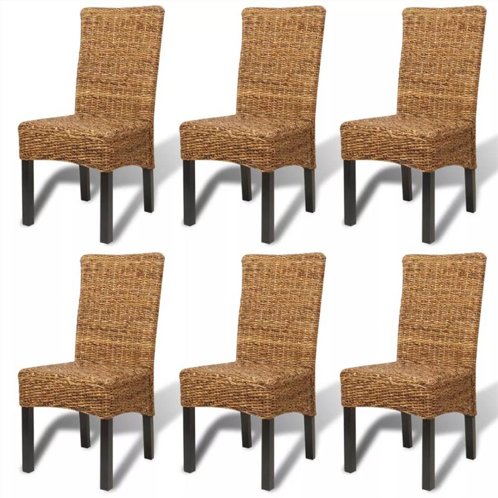Dining Chairs 6 pcs Abaca and Solid Mango Wood