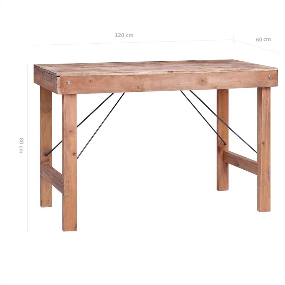 Dining Table 120x60x80 cm Solid Reclaimed Wood