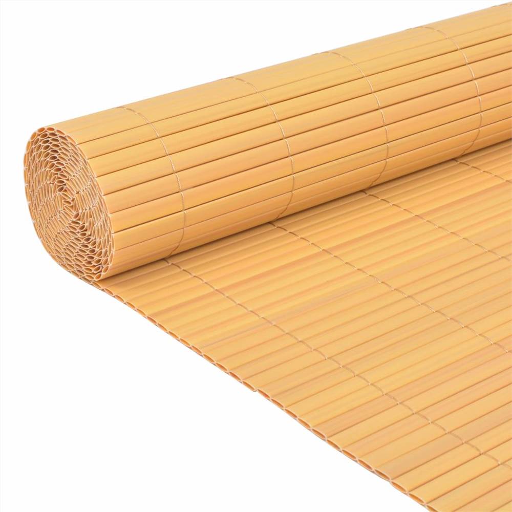 Double-Sided Garden Fence PVC 150x500 cm Yellow