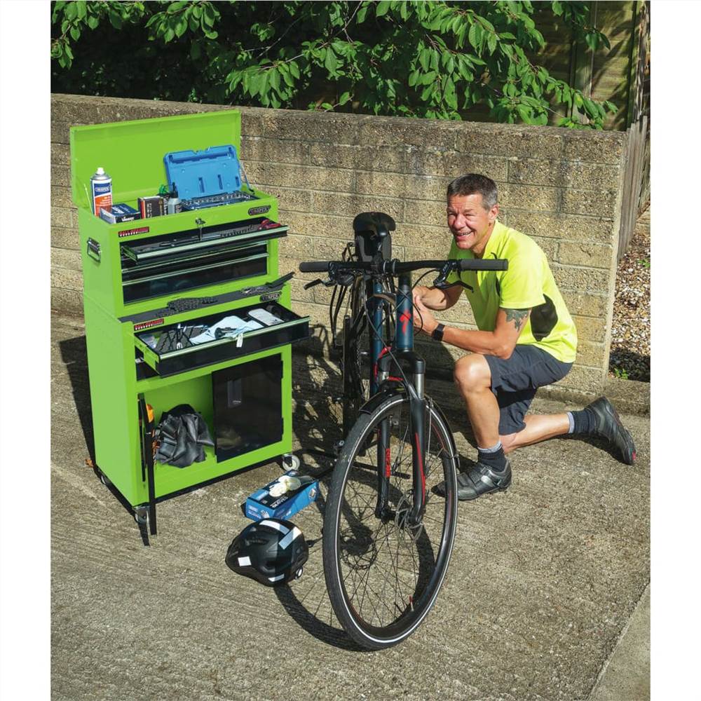 Draper Tools Combo Roller Cabinet and Tool Chest 61.6x33x99.8 cm Green