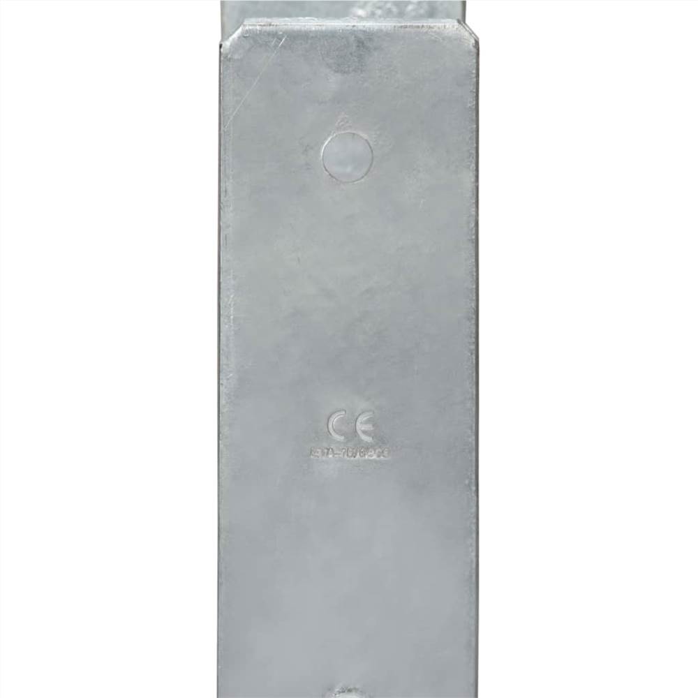 Fence Anchors 2 pcs Silver 8x6x60 cm Galvanised Steel