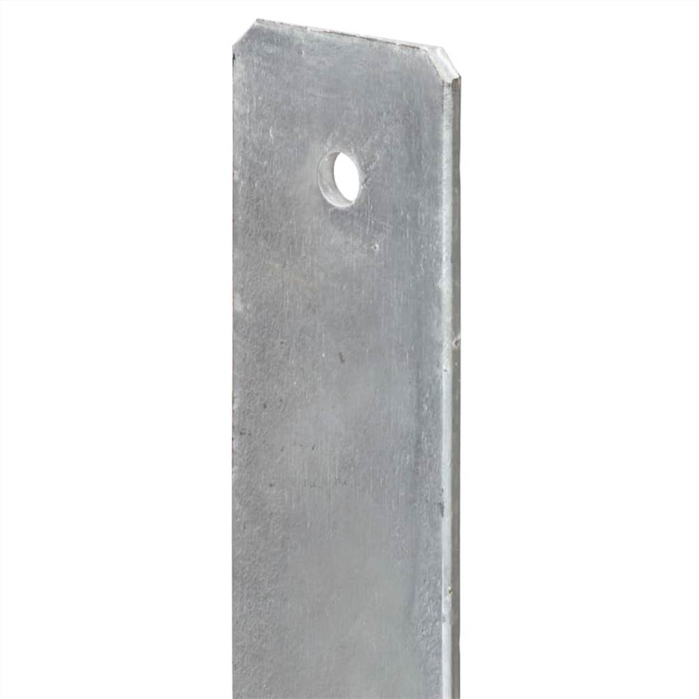 Fence Anchors 2 pcs Silver 8x6x60 cm Galvanised Steel
