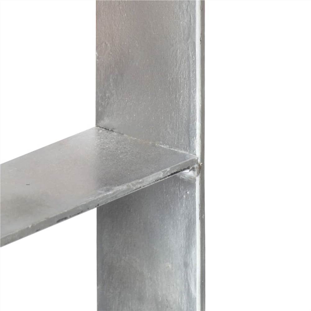 Fence Anchors 2 pcs Silver 8x6x60 cm Galvanised Steel