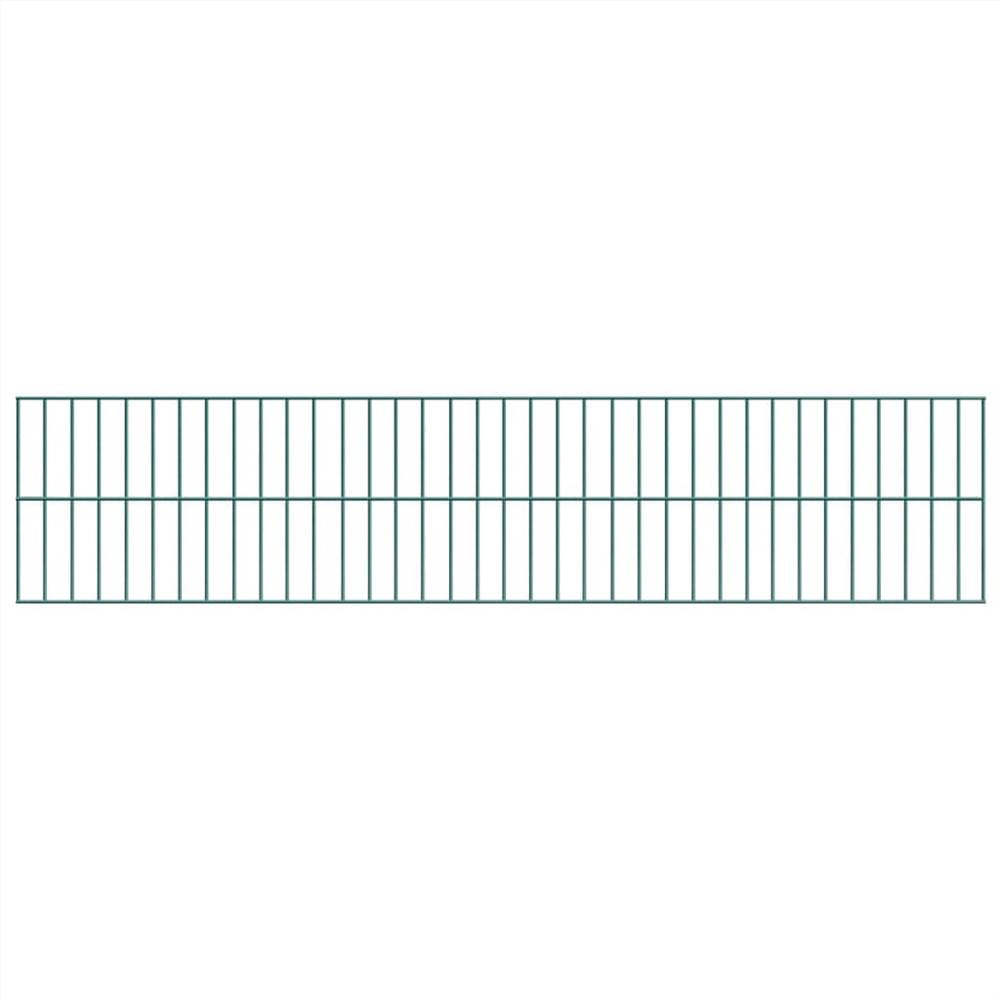 Fence Panel with Posts Powder-coated Iron 6x1.6 m Green