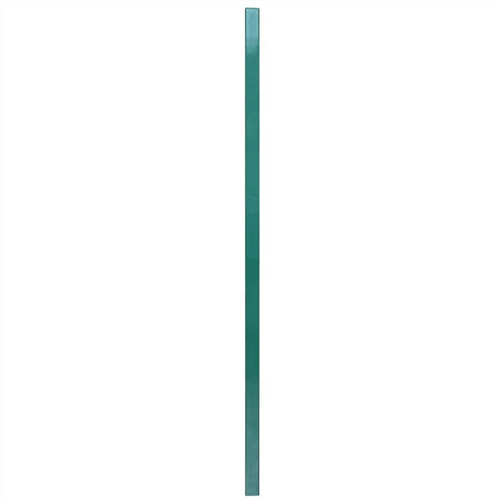 Fence Panel with Posts Powder-coated Iron 6x1.6 m Green
