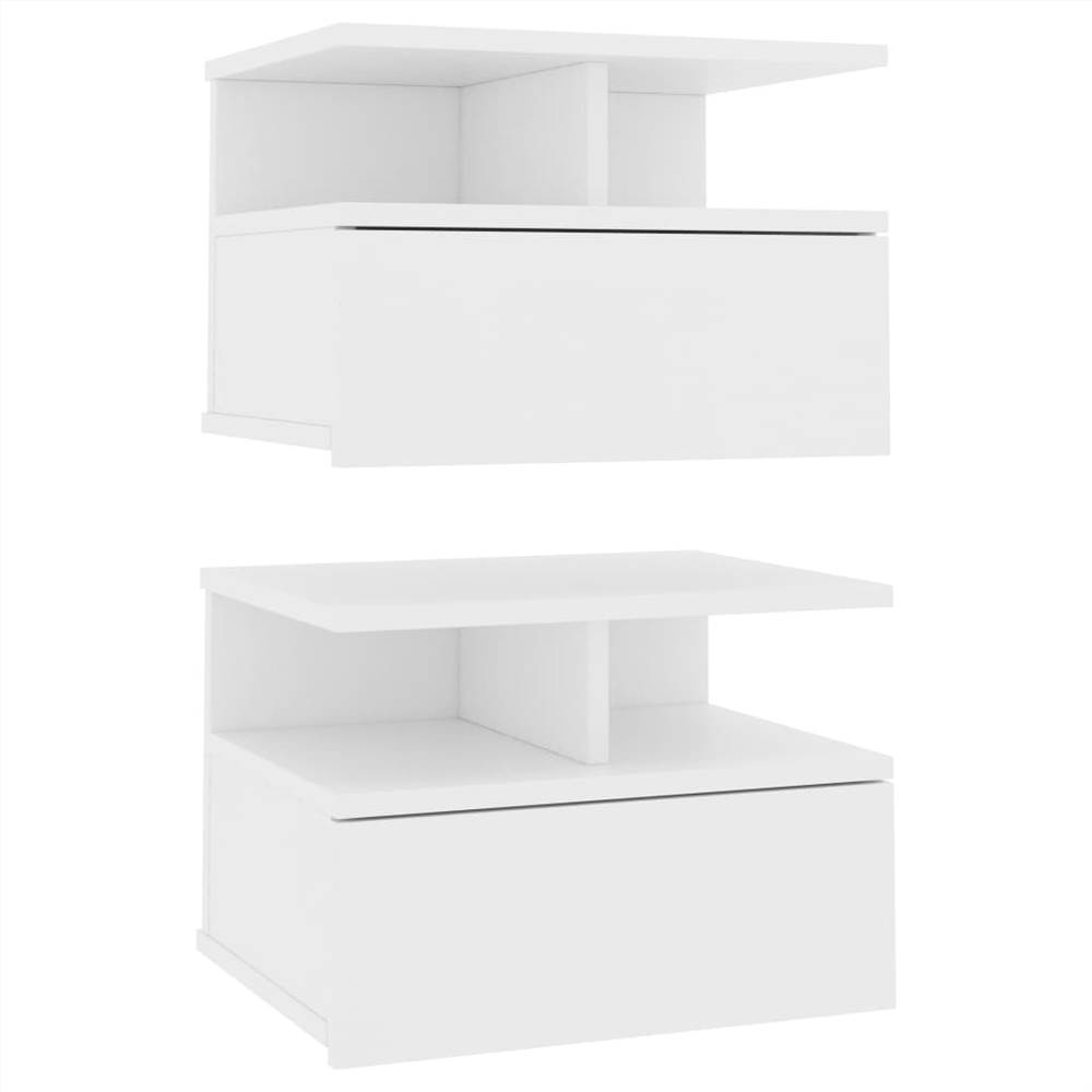 Floating Nightstands 2 pcs White 40x31x27cm Chipboard