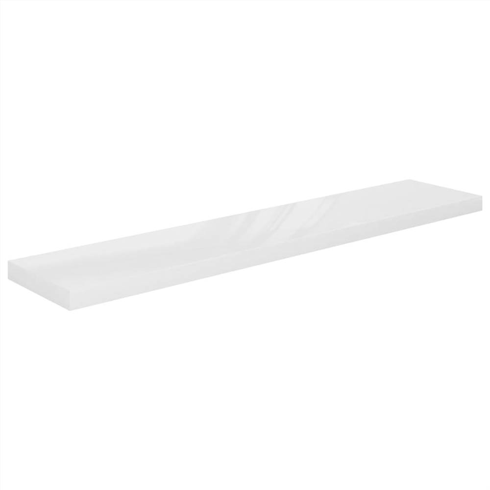 Floating Wall Shelf High Gloss White 120x23.5x3.8 cm MDF