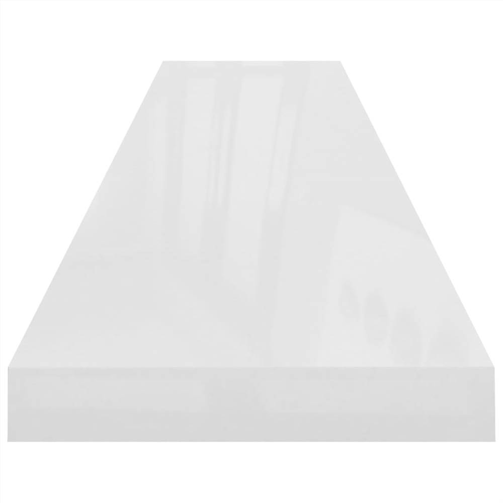 Floating Wall Shelf High Gloss White 120x23.5x3.8 cm MDF