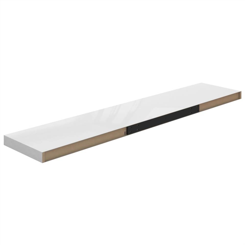 Floating Wall Shelf High Gloss White 120x23.5x3.8 cm MDF