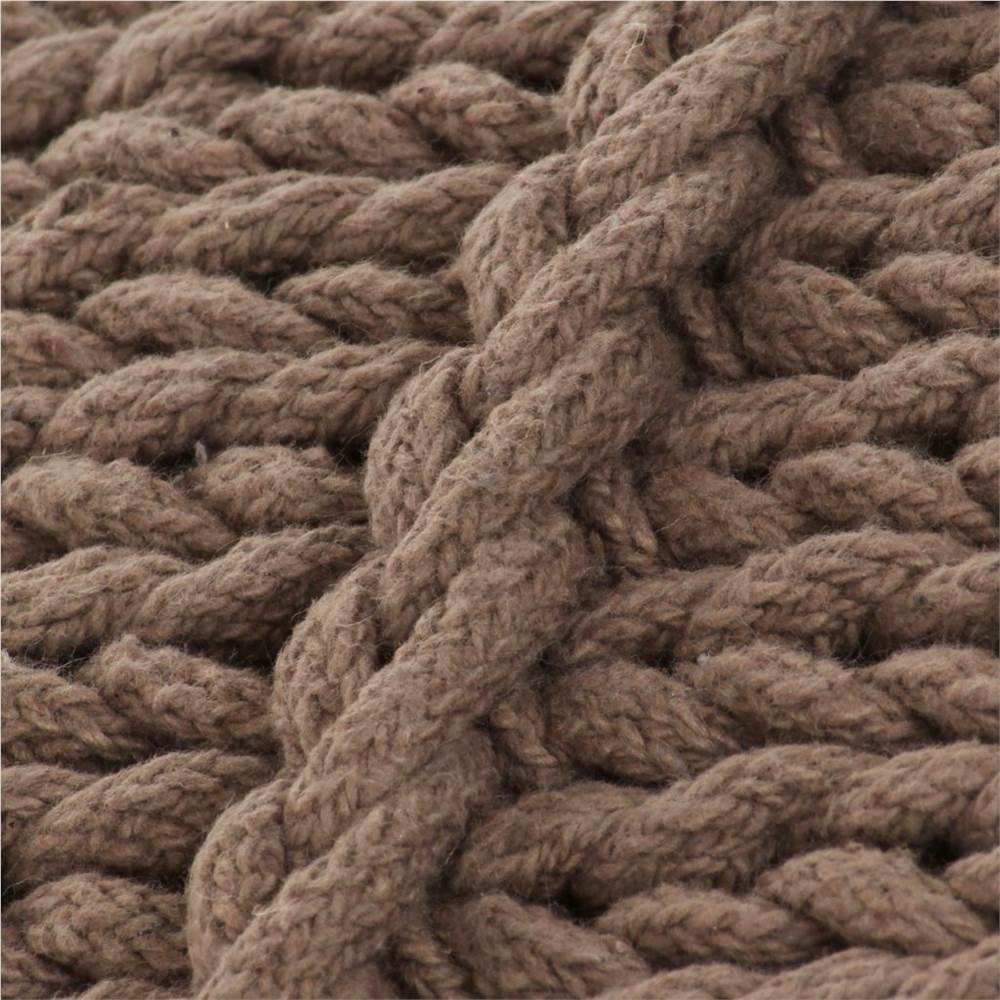 Floor Cushion Square Knitted Cotton 60x60 cm Brown