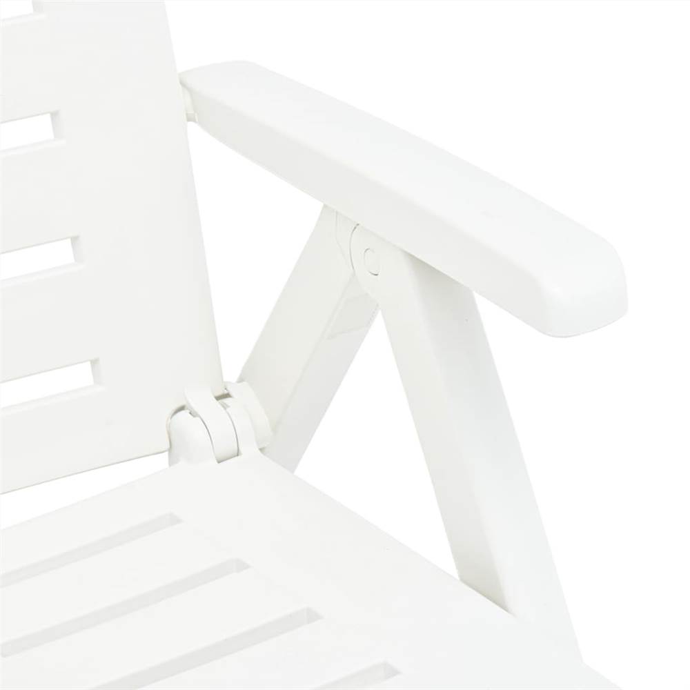 Folding Sun Lounger Plastic White
