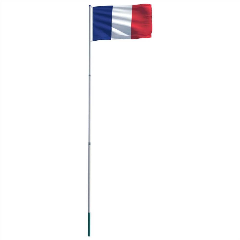 France Flag and Pole Aluminium 6 m