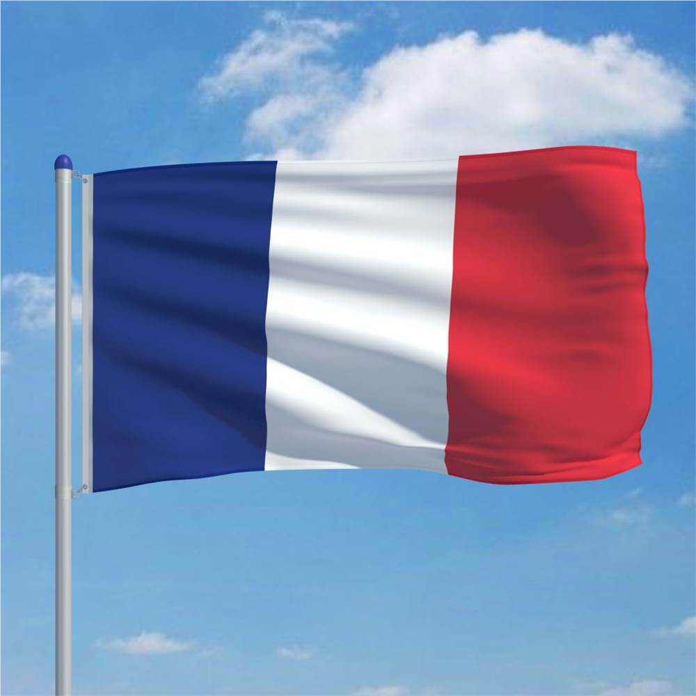 France Flag and Pole Aluminium 6 m