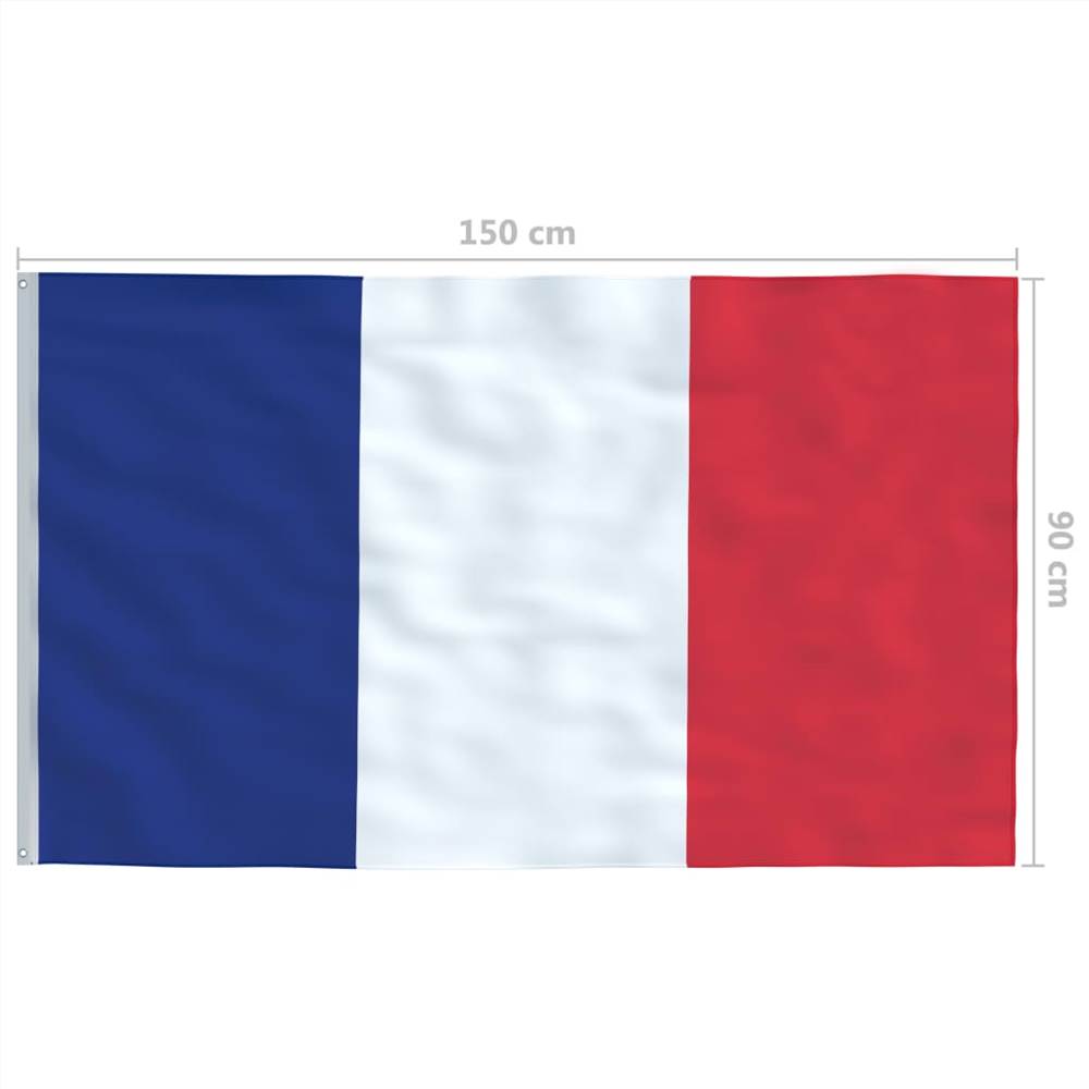 France Flag and Pole Aluminium 6 m