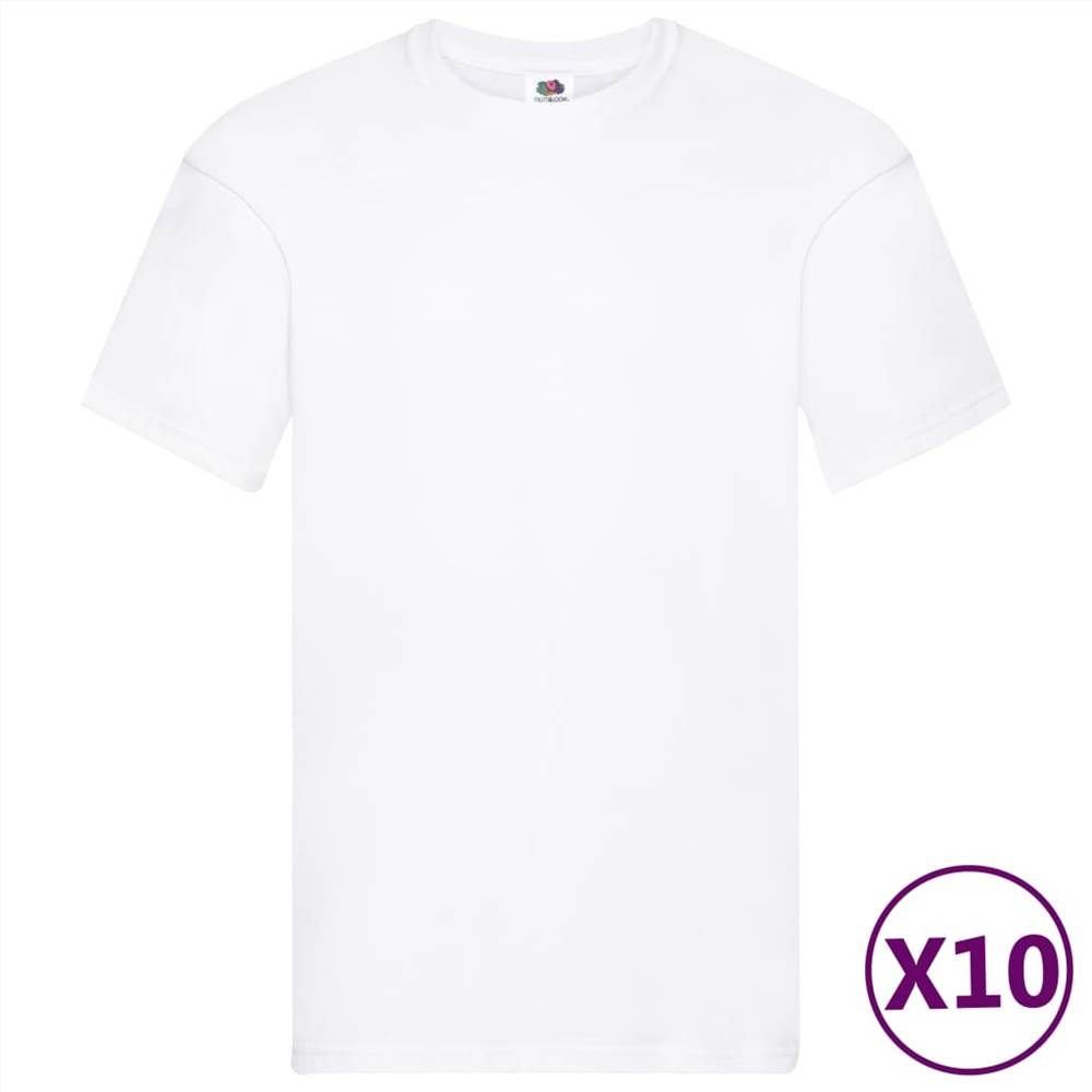 Fruit of the Loom Original T-shirts 10 pcs White S Cotton