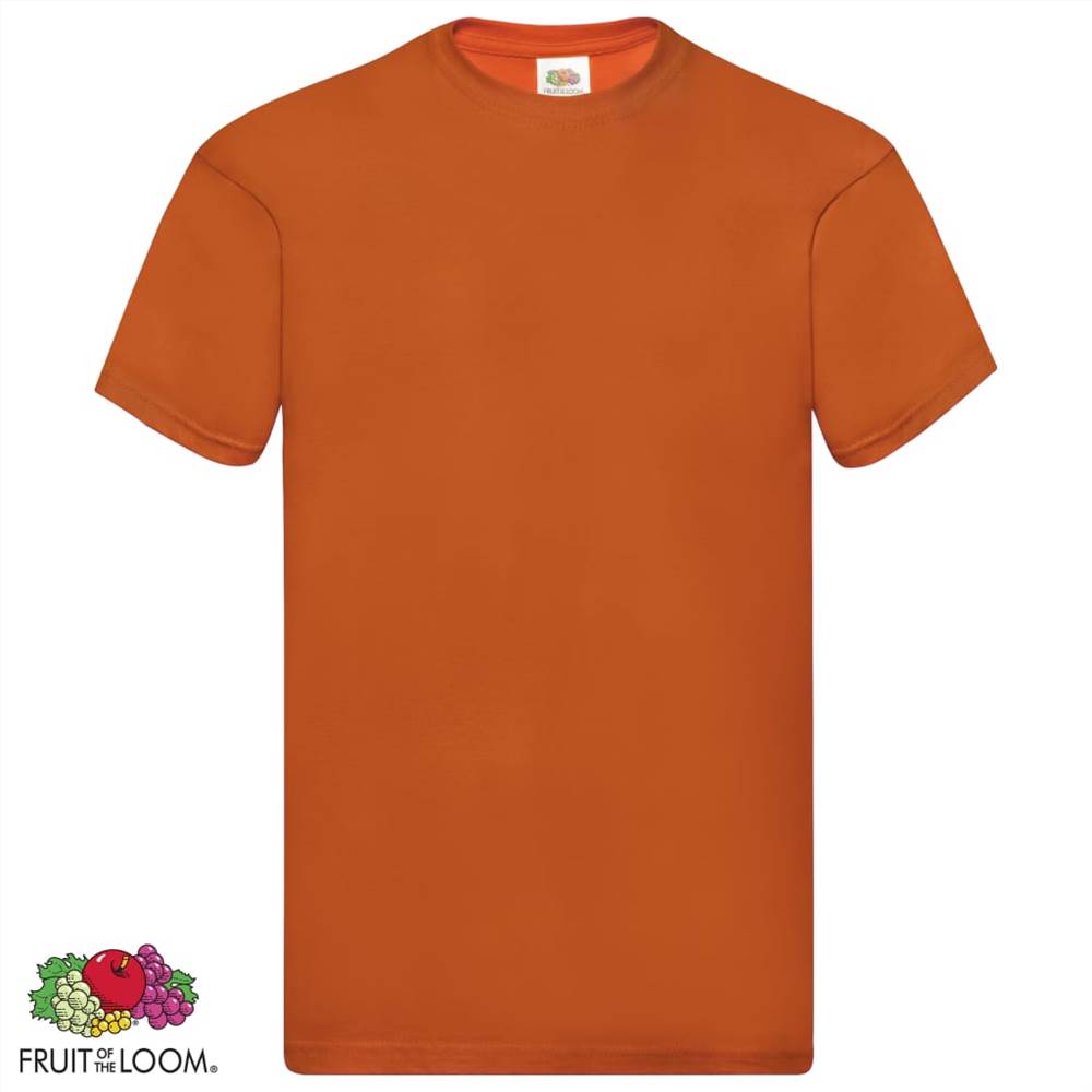 Fruit of the Loom Original T-shirts 5 pcs Orange XL Cotton