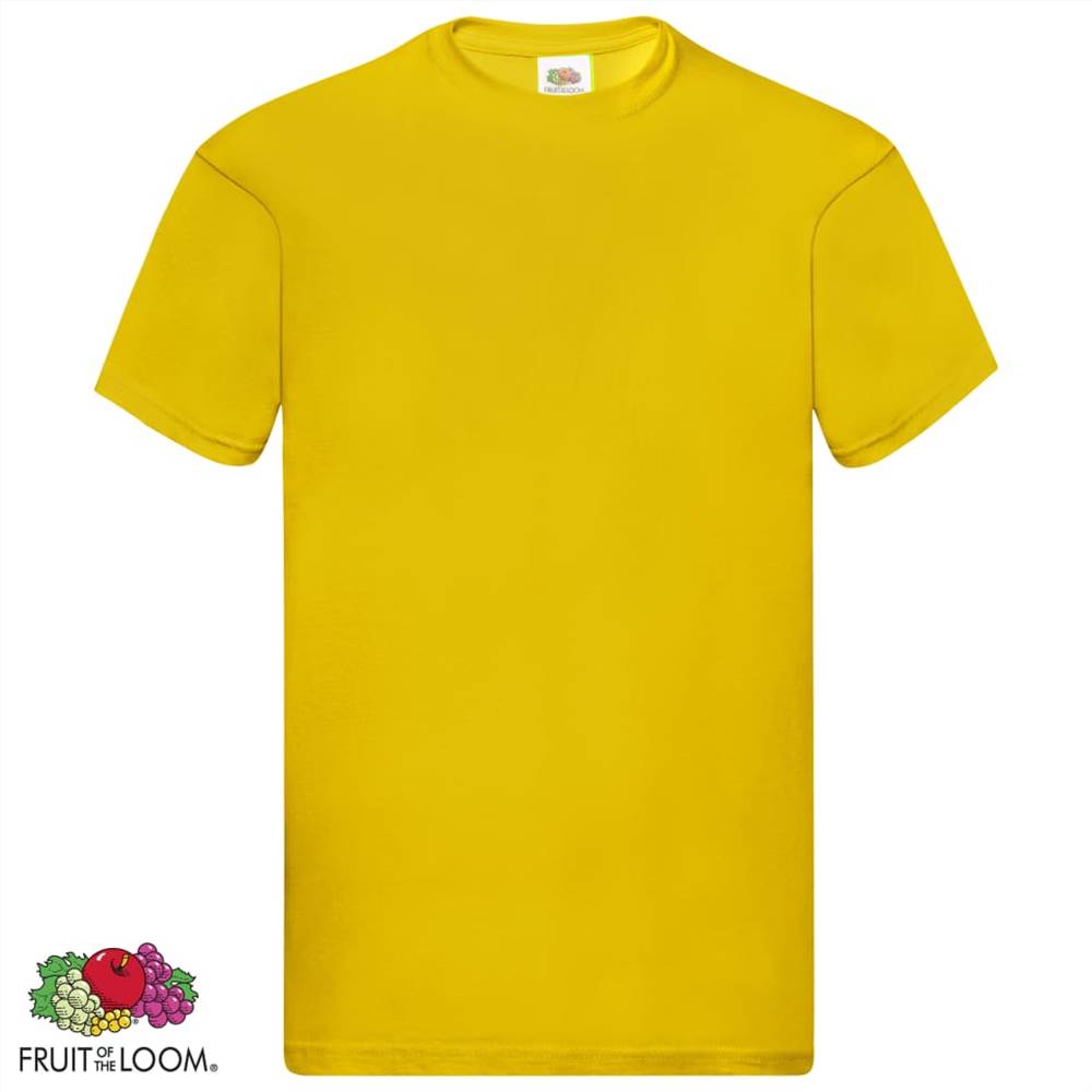 Fruit of the Loom Original T-shirts 5 pcs Yellow 3XL Cotton