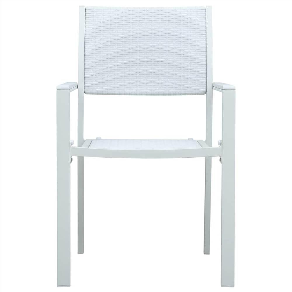 Garden Chairs 2 pcs White Plastic Rattan Look