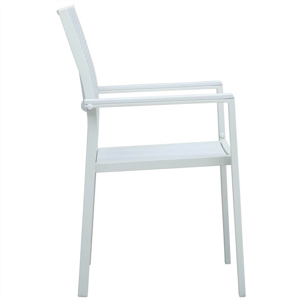 Garden Chairs 2 pcs White Plastic Rattan Look