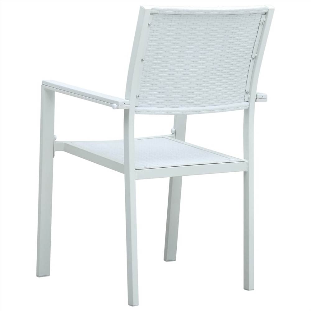 Garden Chairs 2 pcs White Plastic Rattan Look