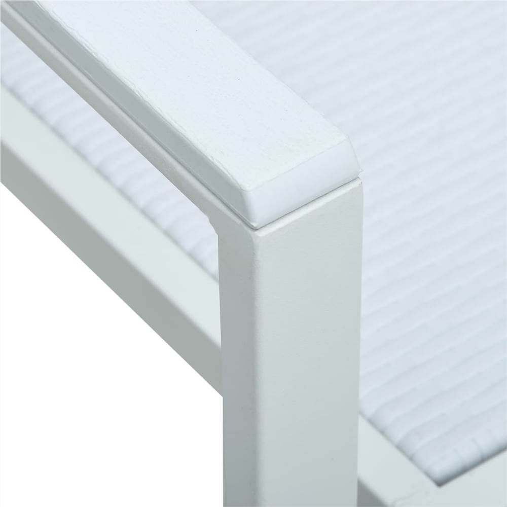 Garden Chairs 2 pcs White Plastic Rattan Look