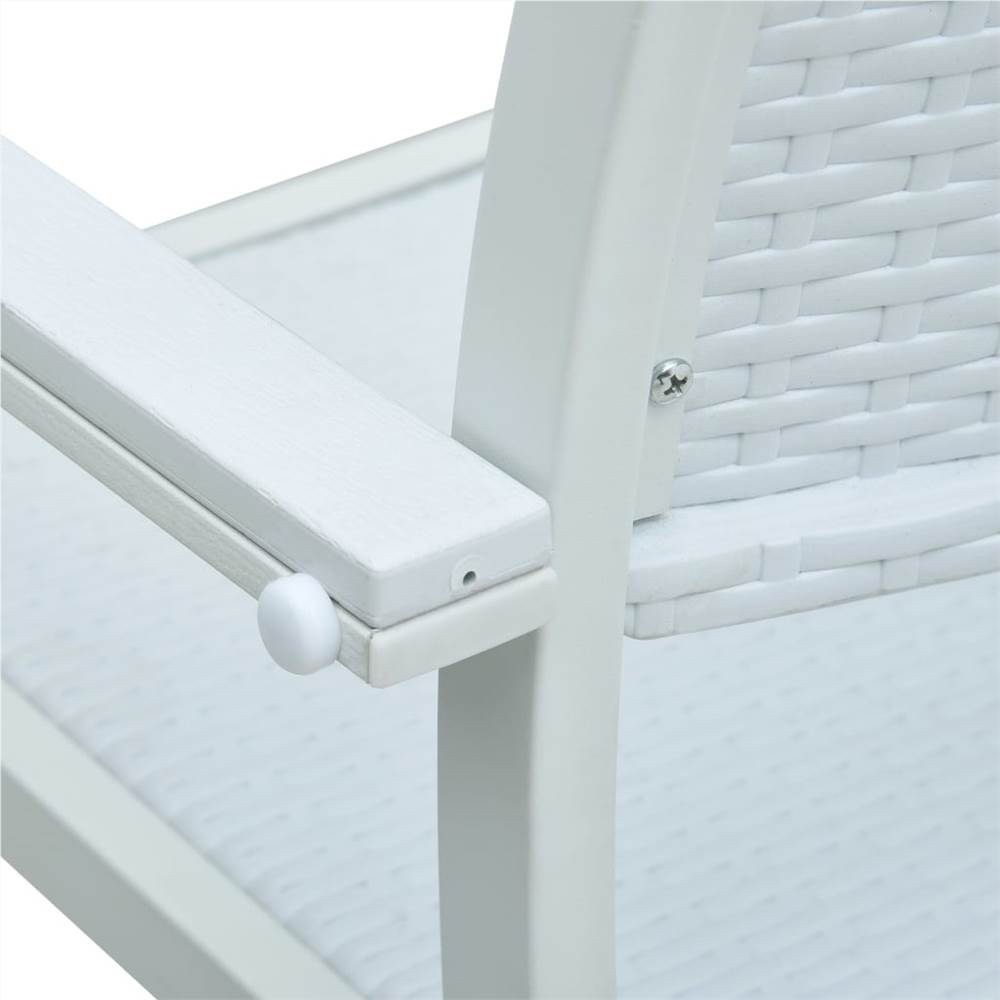 Garden Chairs 2 pcs White Plastic Rattan Look