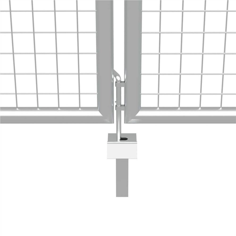 Garden Gate Galvanised Steel 415x200 cm Silver