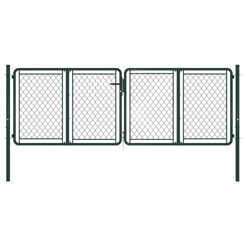 Garden Gate Steel 300x75 cm Green