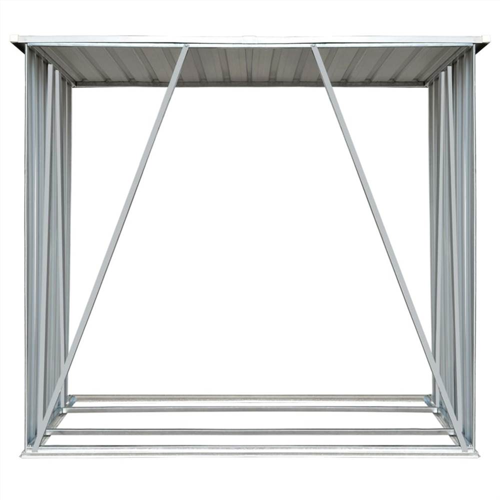 Garden Log Storage Shed Galvanised Steel 163x83x154 cm Anthracite