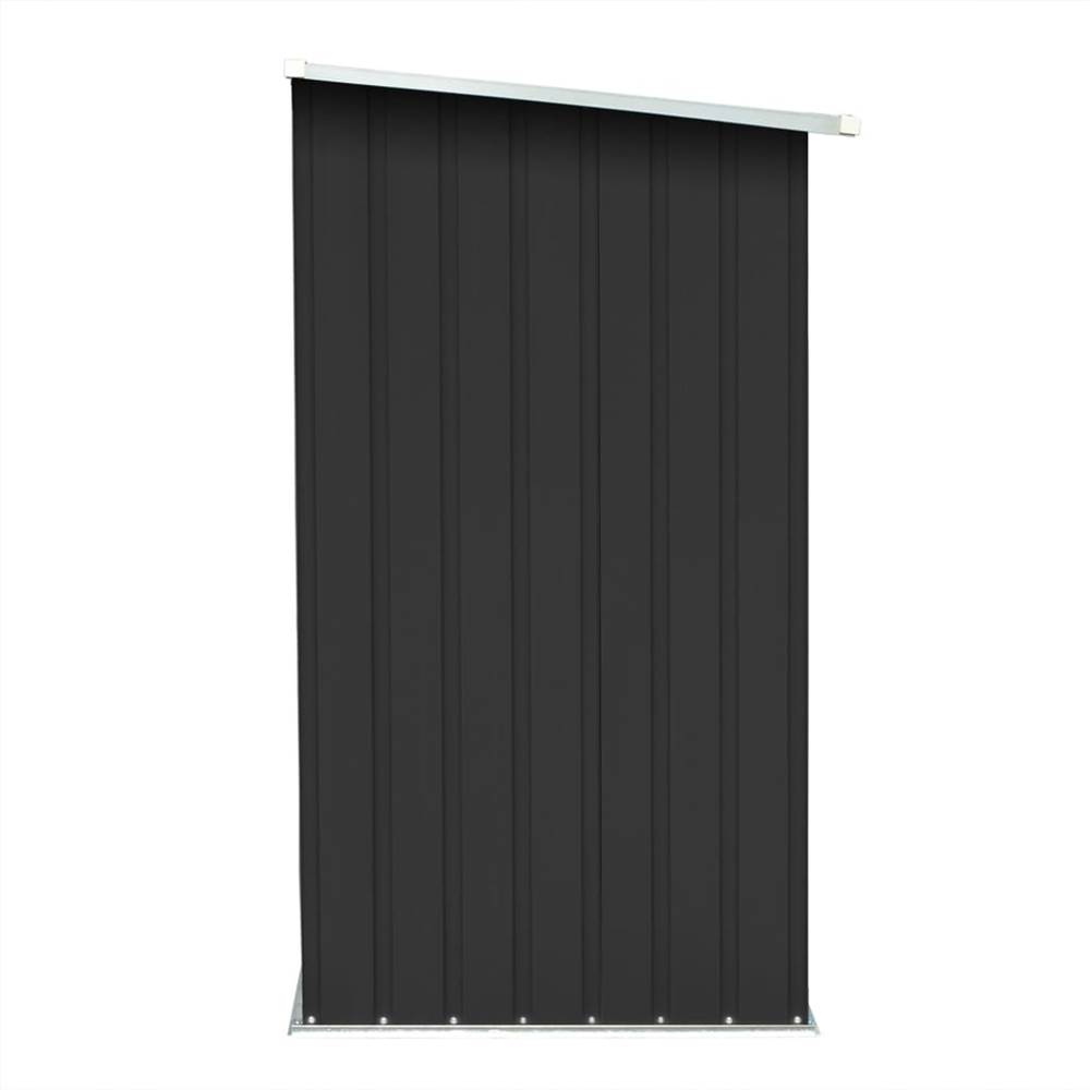 Garden Log Storage Shed Galvanised Steel 163x83x154 cm Anthracite