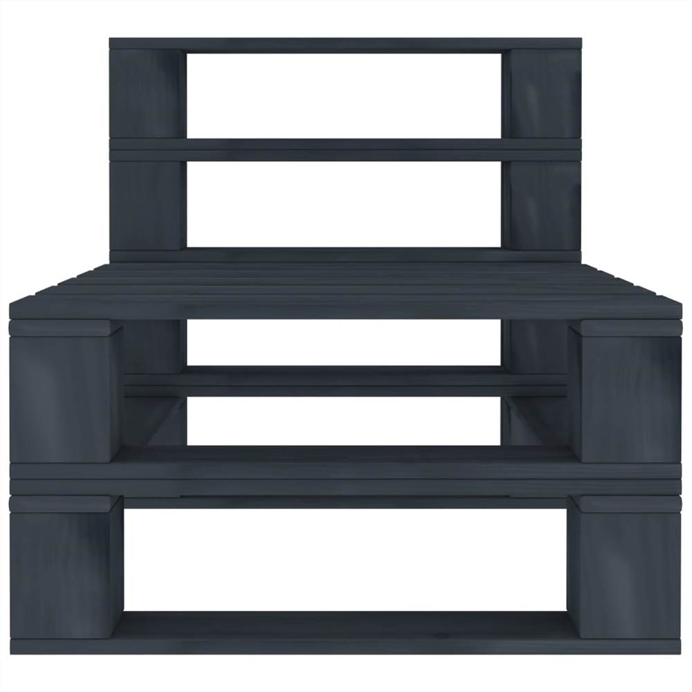 Garden Pallet Middle Sofa Wood Grey