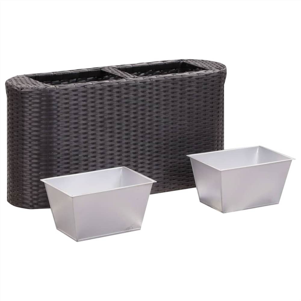 Garden Raised Bed 80x25x40 cm Poly Rattan Black