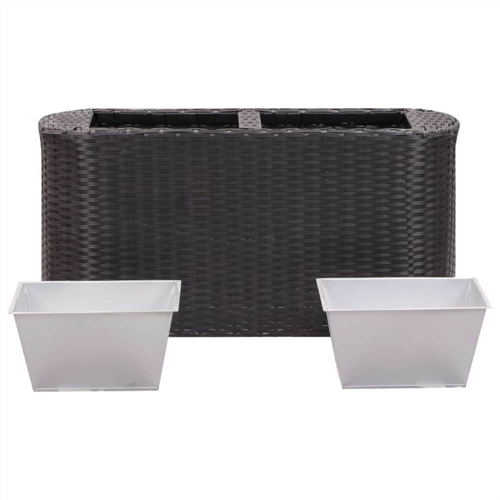 Garden Raised Bed 80x25x40 cm Poly Rattan Black