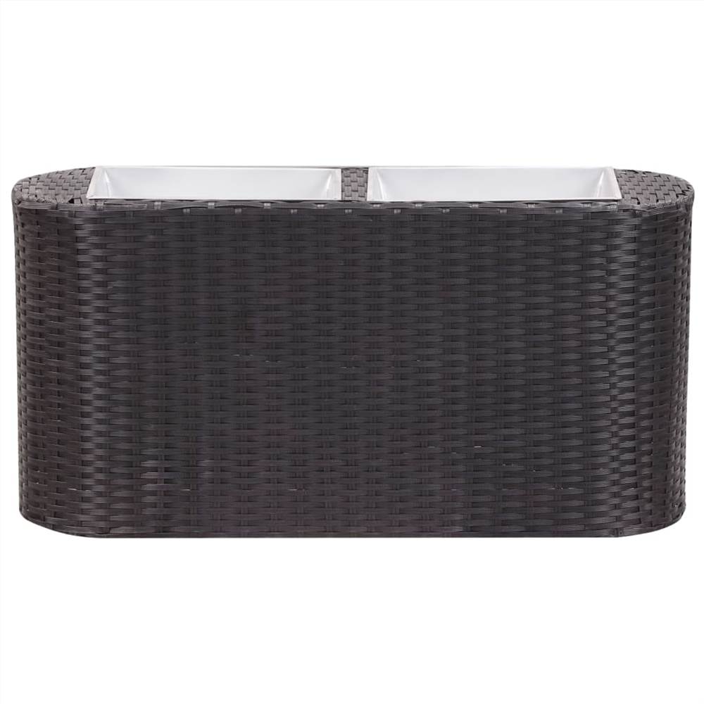Garden Raised Bed 80x25x40 cm Poly Rattan Black