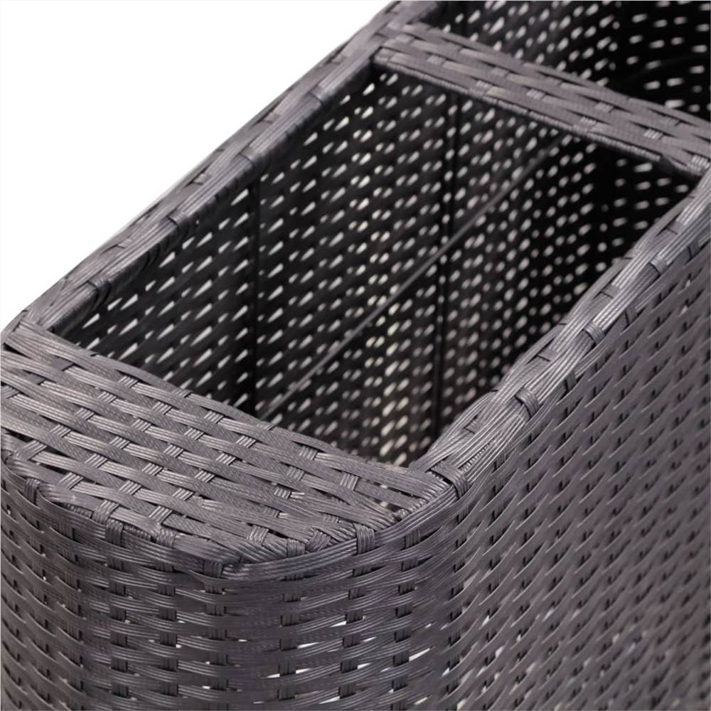 Garden Raised Bed 80x25x40 cm Poly Rattan Black