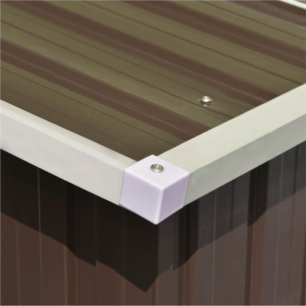 Garden Shed 257x298x178 cm Metal Brown