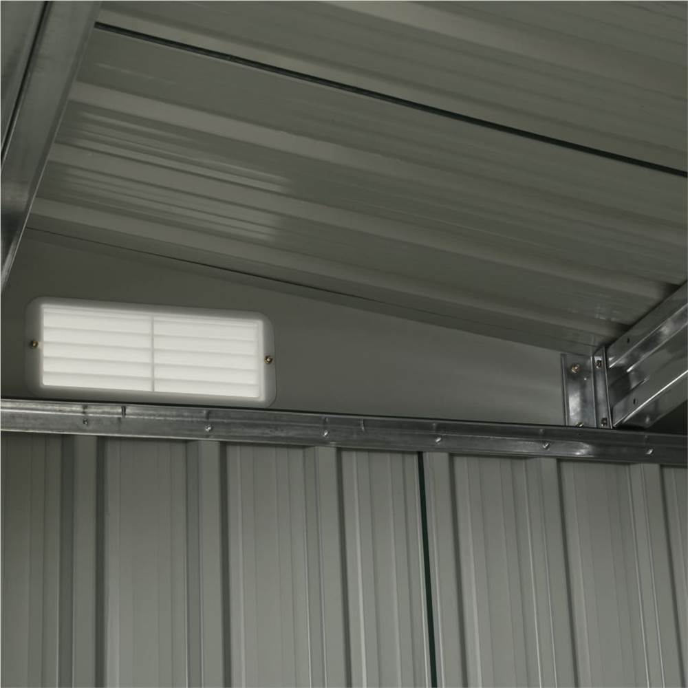 Garden Shed with Sliding Doors Anthracite 386x205x178 cm Steel
