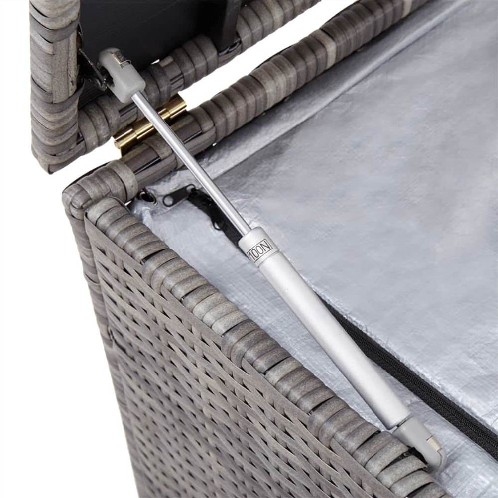 Garden Storage Box Poly Rattan 100x50x50 cm Grey