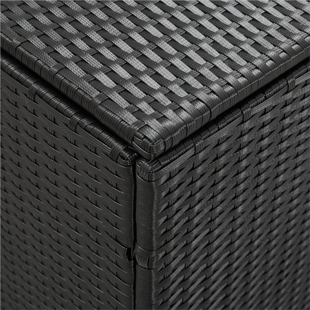 Garden Storage Box Poly Rattan 180x90x75 cm Black