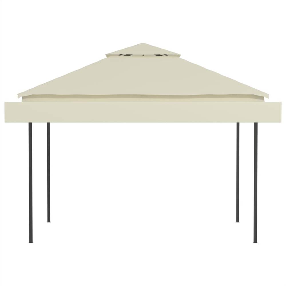 Gazebo with Double Extended Roofs 3x3x2.75 m Cream 180 g/m²