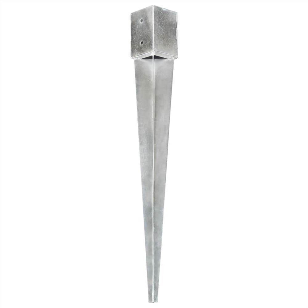 Ground Spikes 12 pcs Silver 10x10x91 cm Galvanised Steel